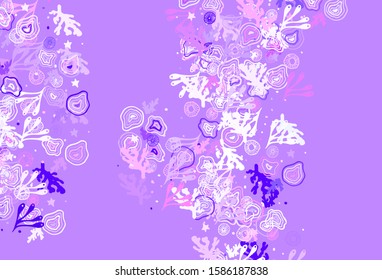 Light Purple, Pink vector texture with abstract forms. Colorful chaotic forms with gradient in modern style. Modern design for your business card.
