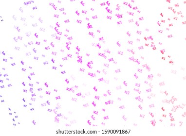 Light Purple, Pink vector texture with selling prices 30, 50, 90 %. Abstract illustration with colorful gradient symbols of sales. Backdrop for ads, leaflets of Black Friday.