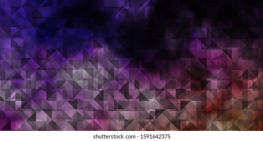 Light Purple, Pink vector texture with triangular style. Triangles on abstract background with colorful gradient. Pattern for websites.