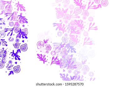 Light Purple, Pink vector texture with abstract forms. Colorful chaotic forms with gradient in modern style. Modern design for your business card.