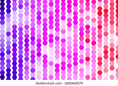 Light Purple, Pink vector texture with colorful hexagons. Abstract illustration with colorful hexagons. Pattern for ads, leaflets.