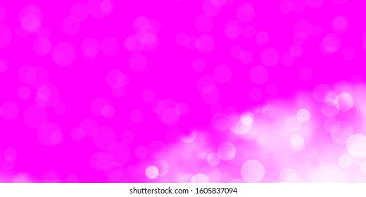 Light Purple, Pink vector texture with circles. Abstract colorful disks on simple gradient background. Pattern for business ads.