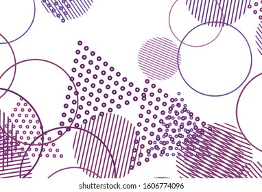 Light Purple, Pink vector texture with triangular style with circles. Illustration with set of colorful circles, triangles. Pattern for booklets, leaflets