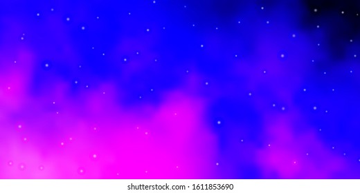 Light Purple, Pink vector texture with beautiful stars. Blur decorative design in simple style with stars. Pattern for websites, landing pages.