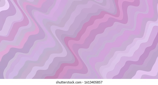 Light Purple, Pink vector texture with wry lines. Colorful illustration in abstract style with bent lines. Best design for your ad, poster, banner.