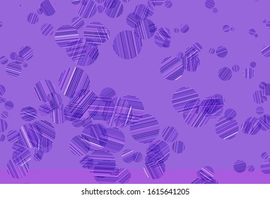 Light Purple, Pink vector texture with disks. Beautiful colored illustration with blurred circles in nature style. Design for poster, banner of websites.