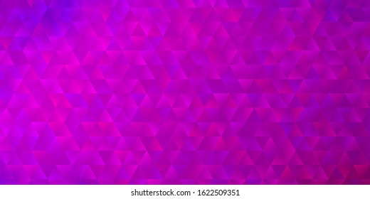 Light Purple, Pink vector texture with triangular style. Triangles on abstract background with colorful gradient. Pattern for websites.