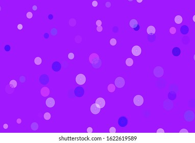 Light Purple, Pink vector texture with colored snowflakes. Colorful decorative design in xmas style with snow. New year design for poster, banner.