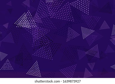 Light Purple, Pink vector texture with triangular style with circles. Decorative design in abstract style with lines, dots. Template for wallpapers.