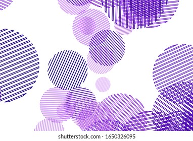 Light Purple, Pink vector texture with disks. Abstract illustration with colored bubbles in nature style. Pattern for textures of wallpapers.