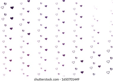 Light Purple, Pink vector texture with lovely hearts. Blurred decorative design in doodle style with hearts. Design for your business advert of anniversary.