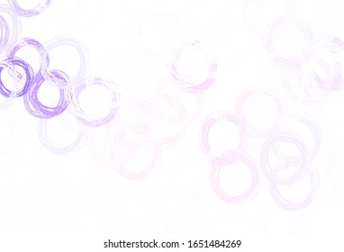 Light Purple, Pink vector texture with disks. Illustration with set of shining colorful abstract circles. Pattern for beautiful websites.