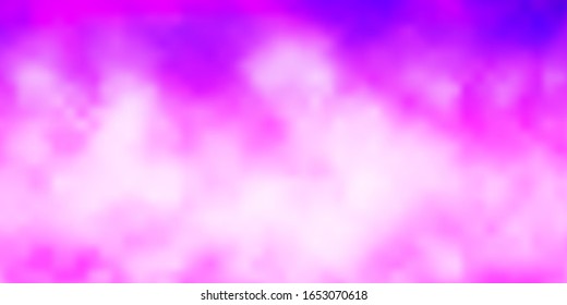 Púrpura clara, textura vectorial rosa con cielo nublado. Nubes de color abstractas en la ilustración de degradado. Plantilla para páginas de destino.