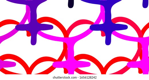 Light Purple, Pink vector texture with women's rights symbols. Simple design in abstract style with women’s rights activism. Elegant design for wallpapers.
