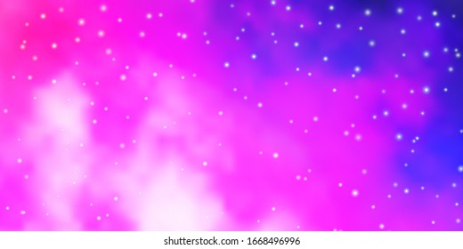 Púrpura clara, textura vectorial rosa con bellas estrellas. Dibujo abstracto geométrico moderno con estrellas. Patrón para sitios web, páginas de inicio.