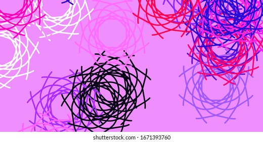 Púrpura clara, textura vectorial rosa con formas memphis. Ilustración colorida con formas de degradado simples. Diseño inteligente para su negocio.