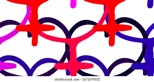 Light Purple, Pink vector texture with women's rights symbols. Simple design in abstract style with women’s rights activism. Elegant design for wallpapers.
