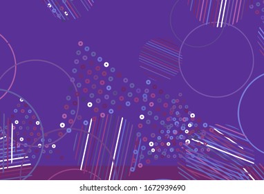 Light Purple, Pink vector texture with triangular style with circles. Illustration with set of colorful circles, triangles. Pattern for booklets, leaflets