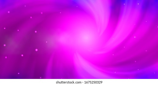 Light Purple, Pink vector texture with beautiful stars. Blur decorative design in simple style with stars. Best design for your ad, poster, banner.