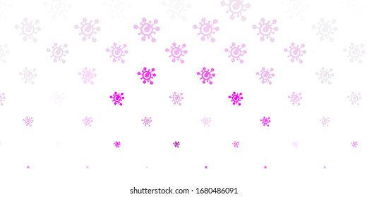 Light Purple, Pink vector texture with disease symbols. Colorful abstract illustration with gradient medical shapes. Simple design against epidemic information.