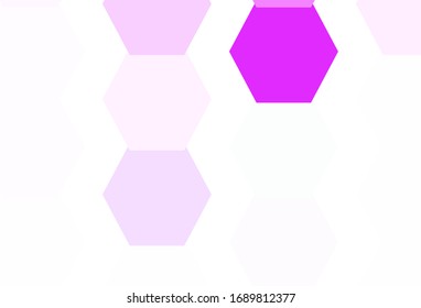 Hellviolett, rosafarbene Vektorillustration mit bunten Hexagons. Abstrakte Glitter-Illustration im sechseckigen Stil. Muster für Ihre Anzeige, Broschüren.