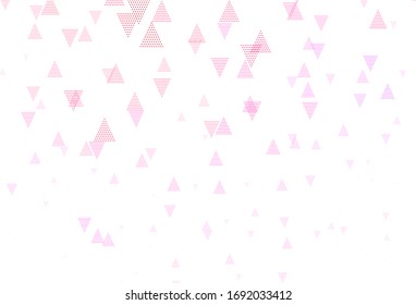 Leicht violett, rosafarbene Vektorillustration mit dreieckigem Stil. Abstrakte Glitter-Illustration mit dreieckigen Formen. Modernes Template für die Zielseite.