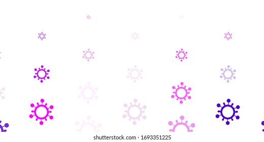 Leicht violette, rosafarbene Vektorillustration mit Krankheitssymbole. Einfaches Design im abstrakten Stil mit Infektionsformen. Bestes Design für Quarantäneereignisse.