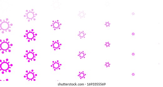 Light Purple, Pink vector texture with disease symbols. Colorful  gradient illness symbols in simple abstract style. Simple drawing against danger fever.