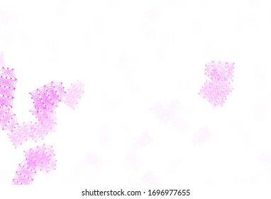 Light Purple, Pink vector texture with artificial intelligence concept. Colorful design in simple style with AI links. Smart design for promotion of bid data.