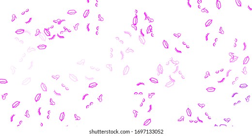 Light Purple, Pink vector texture with women's rights symbols. Abstract illustration with a depiction of women's power. Simple design for your web site.