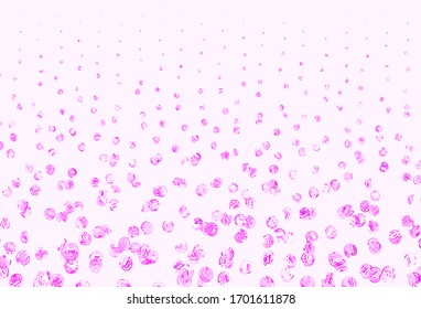 Textura vectorial rosa pálido con discos. Burbujas borrosas sobre fondo abstracto con gradiente colorido. Diseño para afiches, banner de sitios web.