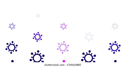Light Purple, Pink vector texture with disease symbols. Colorful  gradient illness symbols in simple abstract style. Simple drawing against danger fever.