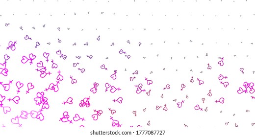 Light Purple, Pink vector texture with women's rights symbols. Colorful feminism symbols with a gradient in modern style. Design for International Women’s Day.