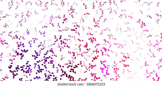 Light purple, pink vector texture with memphis shapes. Simple design in abstract style with gradient forms. Smart design for your business.
