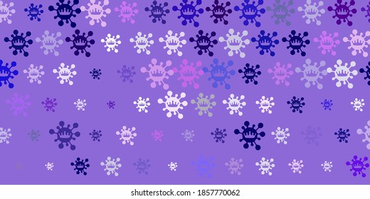 Light Purple, Pink vector texture with disease symbols. Colorful abstract illustration with gradient medical shapes. Simple design against epidemic information.