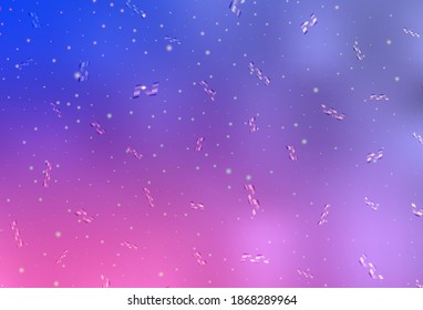 Light Purple, Pink vector texture in birthday style. Simple gradient illustration with Christmas attributes. Template for lettering, typography.