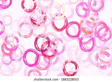 Light Purple, Pink vector texture with disks. Blurred bubbles on abstract background with colorful gradient. Pattern for ads, leaflets.