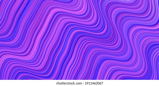 Light Purple, Pink vector texture with wry lines. Illustration in halftone style with gradient curves. Template for cellphones.