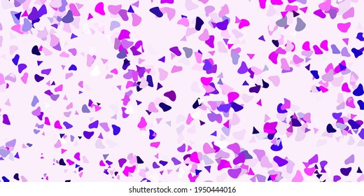 Light purple, pink vector texture with memphis shapes. Modern abstract illustration with gradient random forms. Elegant design for wallpaper set.