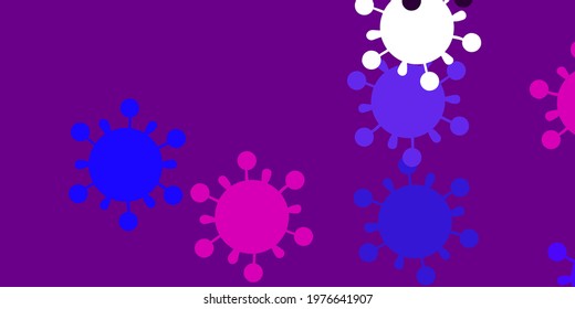 Light purple, pink vector texture with disease symbols. Simple design in abstract style with infection forms. Wallpaper for health protection.