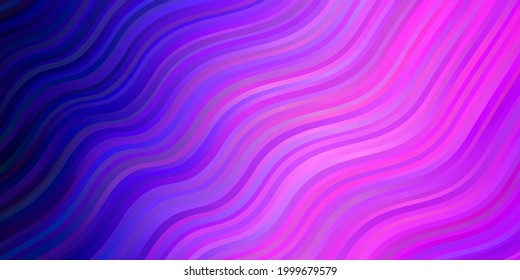 Light Purple, Pink vector texture with wry lines. Bright sample with colorful bent lines, shapes. Pattern for websites, landing pages.