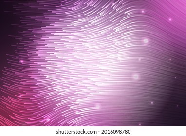 Light Purple, Pink vector texture with wry lines. Modern gradient abstract illustration with bandy lines. A sample for your ideas.