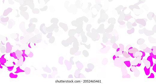 Hellviolett, rosafarbene Vektorstruktur mit Memphis-Formen. Illustration mit bunten Formen im abstrakten Stil. Elegantes Design für Bildschirmhintergründe.