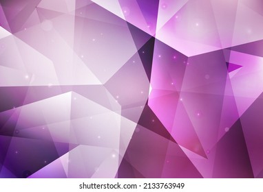Light Purple, Pink vector texture with triangular style. Triangles on abstract background with colorful gradient. Modern design for your business card.