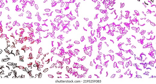 Light Purple, Pink vector texture with women's rights symbols. Illustration with signs of women's strength and power. Design for International Women’s Day.