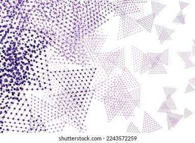 Púrpura claro, textura vectorial rosada con estilo triangular con círculos. Círculos, líneas sobre fondo abstracto con gradiente colorido. Diseño inteligente para sus anuncios.