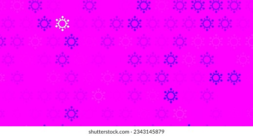 Light purple, pink vector texture with disease symbols. Abstract illustration with biological gradient shapes. Simple design against epidemic information.