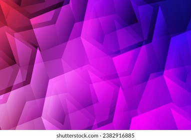 Light Purple, Pink vector texture with colorful hexagons. Illustration of colored hexagons on blur surface. Pattern for ads, leaflets.