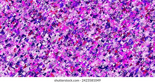 Textura vectorial rosa clara púrpura con triángulos aleatorios. Magnífica ilustración abstracta con formas triangulares, formas. Patrón para promociones.