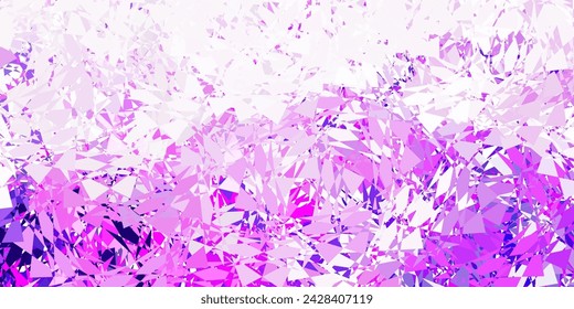 Púrpura claro, textura vectorial rosa con triángulos aleatorios. Ilustración abstracta excepcional con gama de triángulos de colores. Diseño para tus fondos de pantalla.